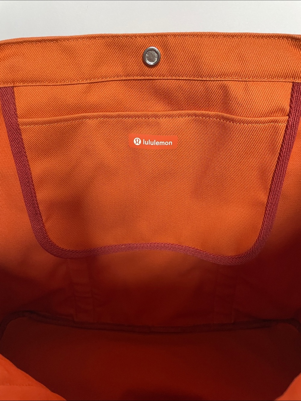 lululemon Orange Tote with Contrasting Red Trim - Picture 4 of 6